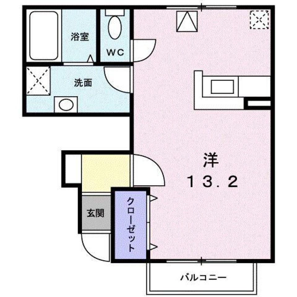 松山市南江戸のアパートの間取り