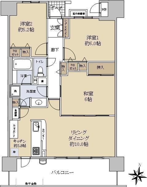 アルカディーナ城陽の間取り