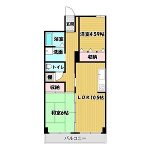 桑名市大字立田町のマンションの間取り