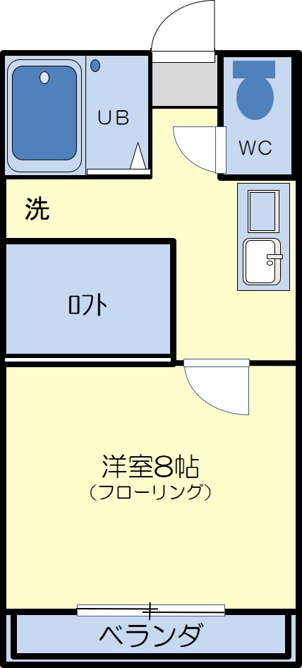 山形市吉原のアパートの間取り