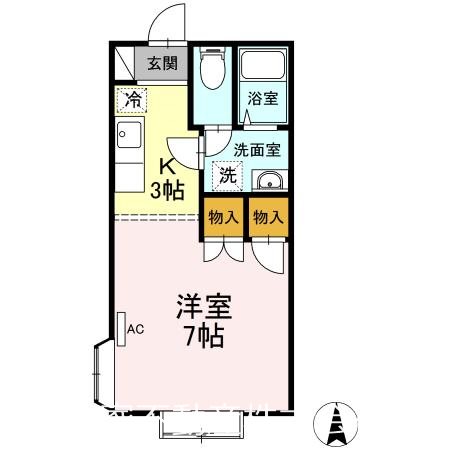 フラワーハイツ　Ｄ棟の間取り