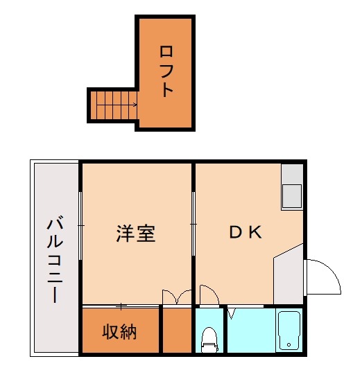 北九州市小倉北区三郎丸のアパートの間取り