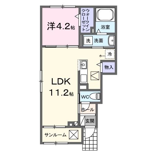 【水戸市東赤塚のアパートの間取り】