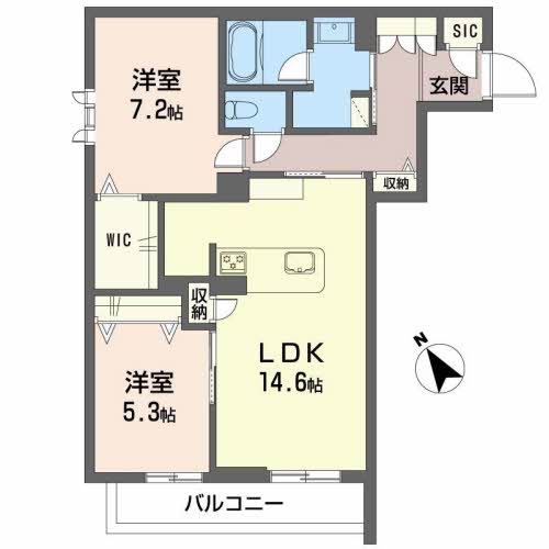 鹿児島市城山町のマンションの間取り