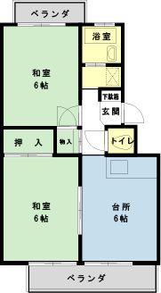 市川市新井のマンションの間取り