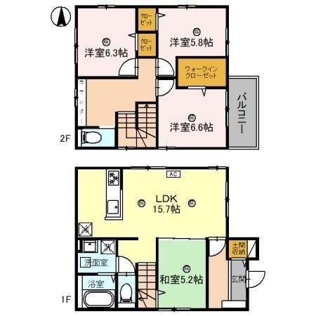 （仮称）D-ROOM上山手町　戸建　B棟の間取り