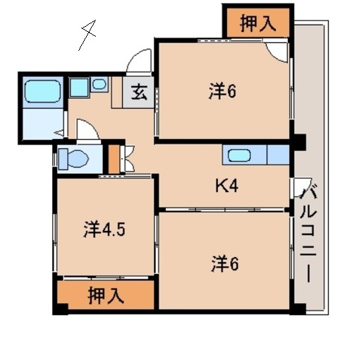 ハイツ下津の間取り