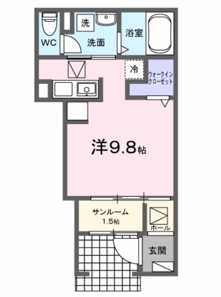 福島市西中央のアパートの間取り