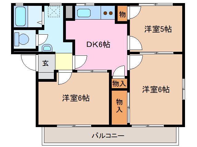 スカイヒル佃B棟の間取り