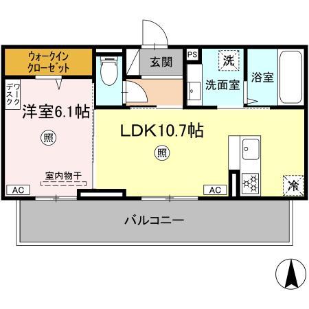 菊池郡大津町大字室のアパートの間取り