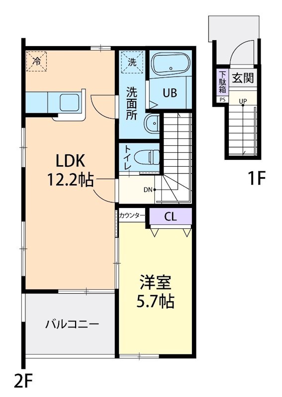 2/15（仮称）筑西市岡芹1LDKの間取り