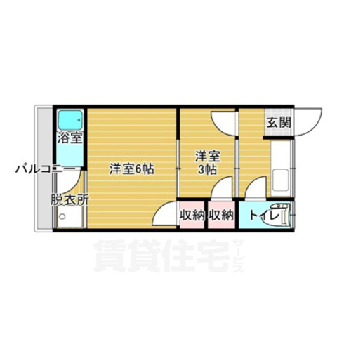 京都市右京区梅津中倉町のアパートの間取り