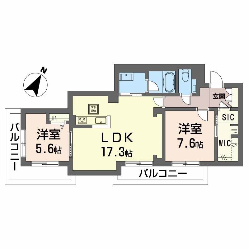 倉敷市笹沖のマンションの間取り