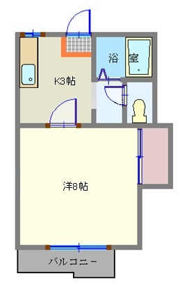 仙台市太白区萩ケ丘のアパートの間取り