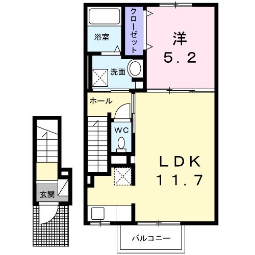 高崎市下佐野町のアパートの間取り