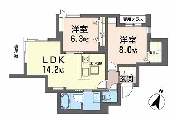 神戸市垂水区桃山台のアパートの間取り