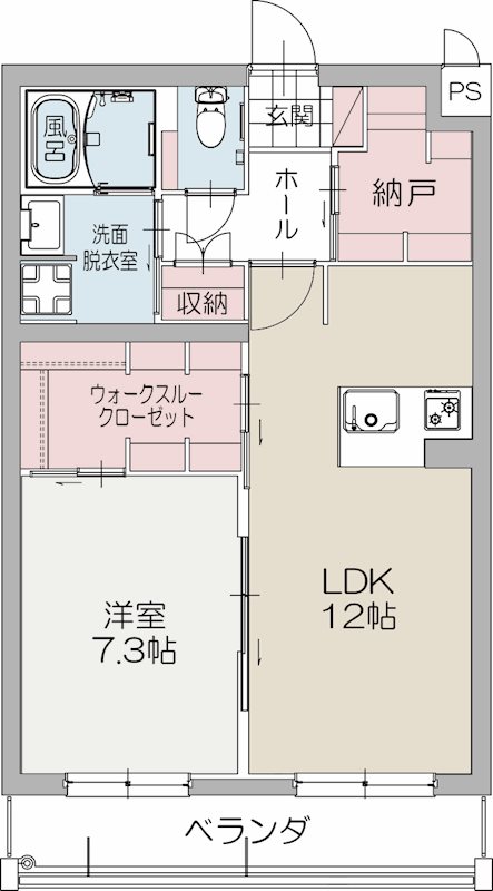 三島市南田町のマンションの間取り