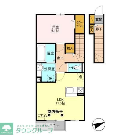 【松戸市西馬橋蔵元町のアパートの間取り】