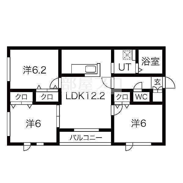 札幌市中央区大通西のマンションの間取り