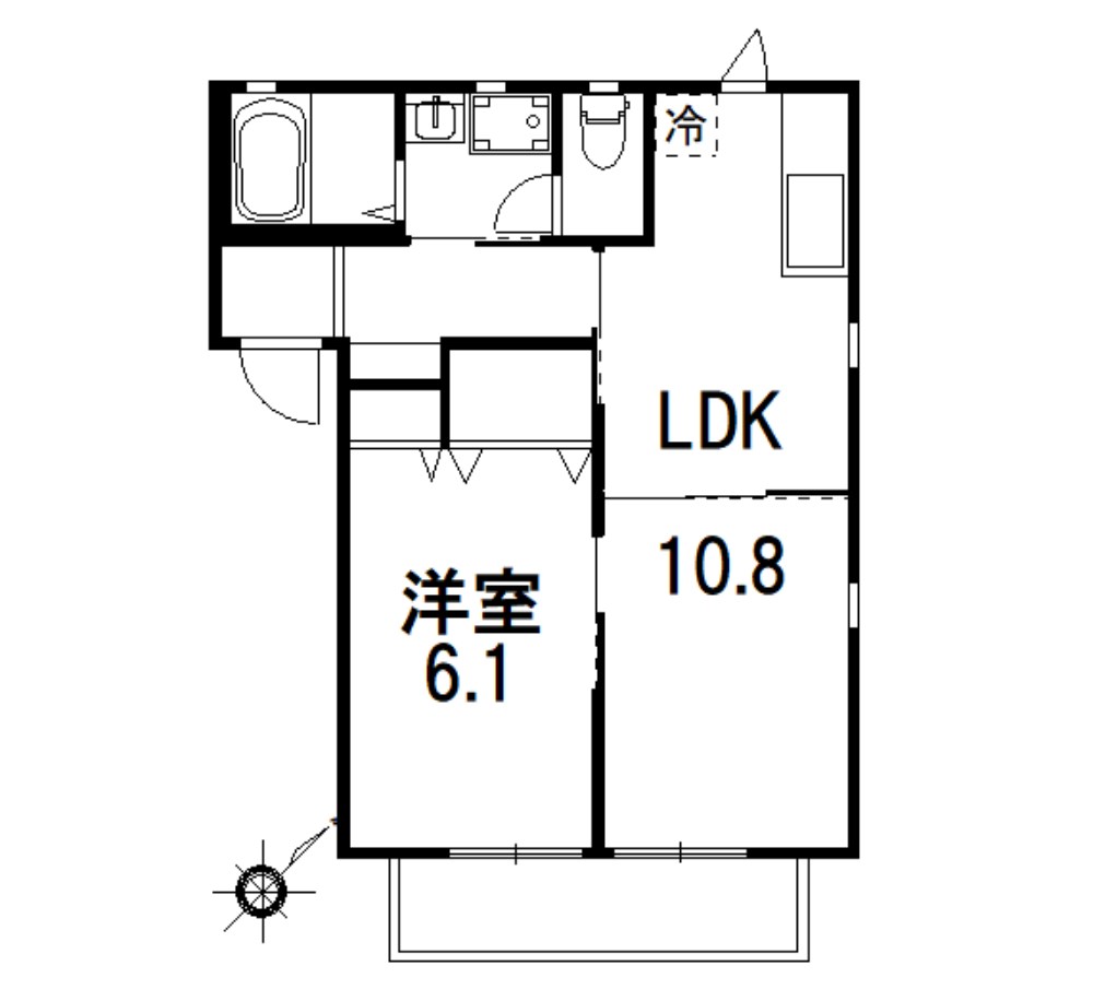 茅ヶ崎市十間坂のアパートの間取り