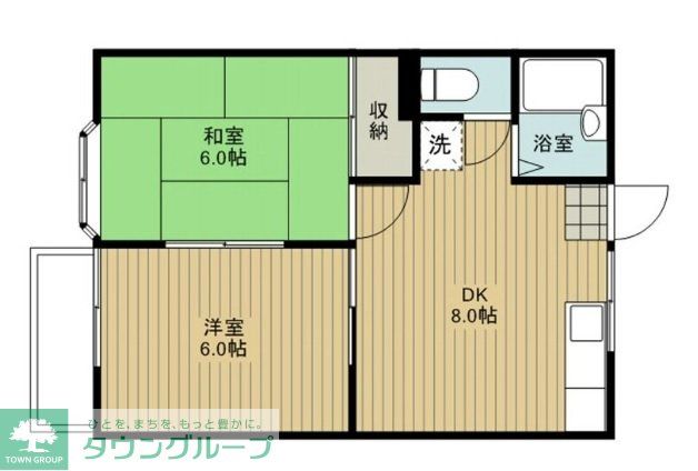 桶川市大字下日出谷のアパートの間取り