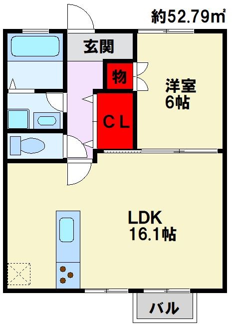 中間市中間のアパートの間取り