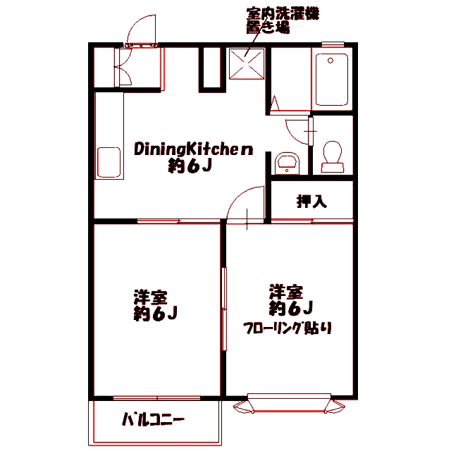 横浜市緑区三保町のアパートの間取り