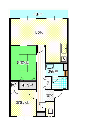 オダケハイツの間取り