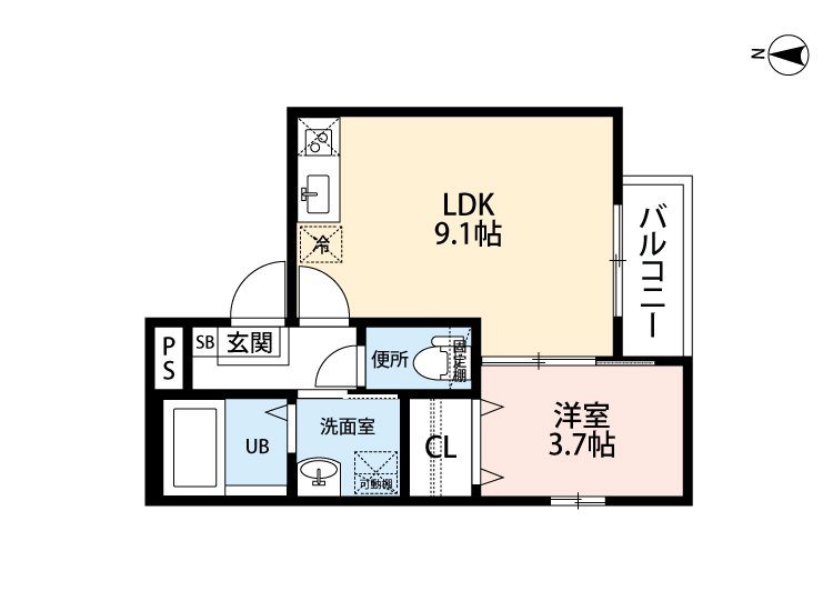 名古屋市中川区馬手町のアパートの間取り