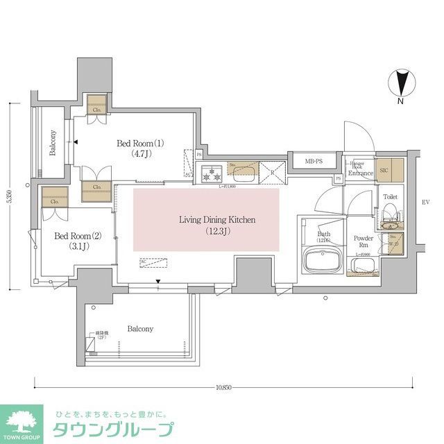 墨田区太平のマンションの間取り