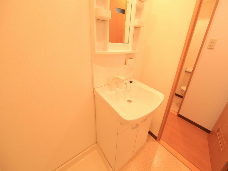 洗面設備　脱衣所　独立洗面台付（シャンプードレッサー付　室内洗濯機置き