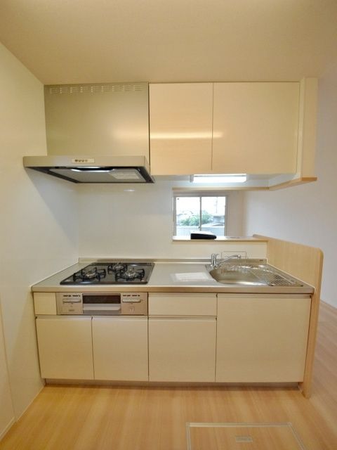 キッチン　３口グリル付システムキッチン