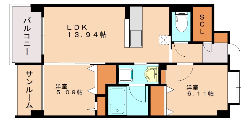サフランサンクの間取り写真