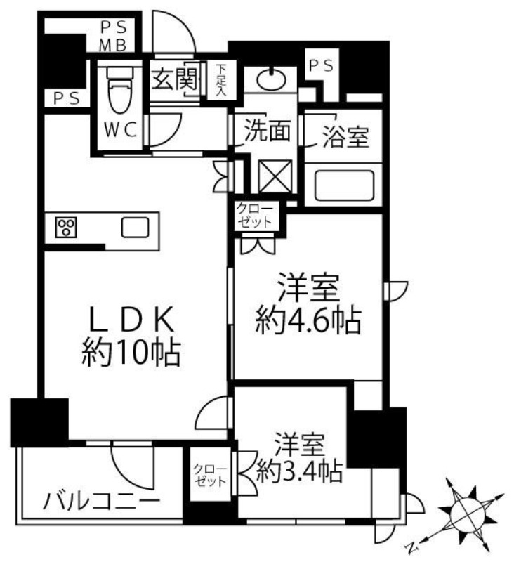 クリオラベルヴィ新富町の間取り写真