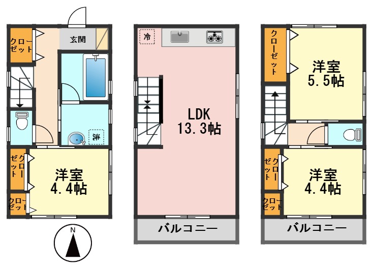 北小岩戸建の間取り写真
