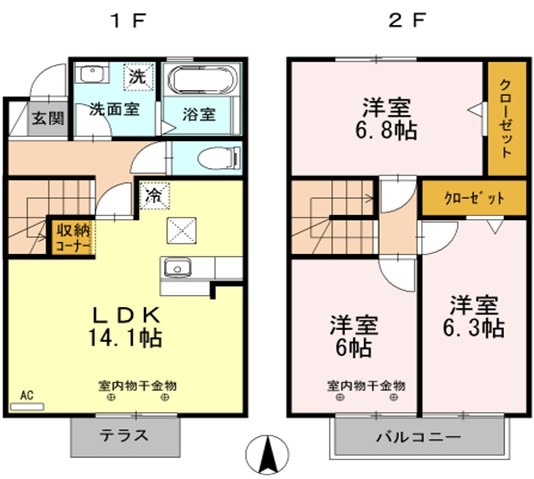 遠州鉄道 新浜松駅 徒歩17分 2階建 築15年の間取り写真