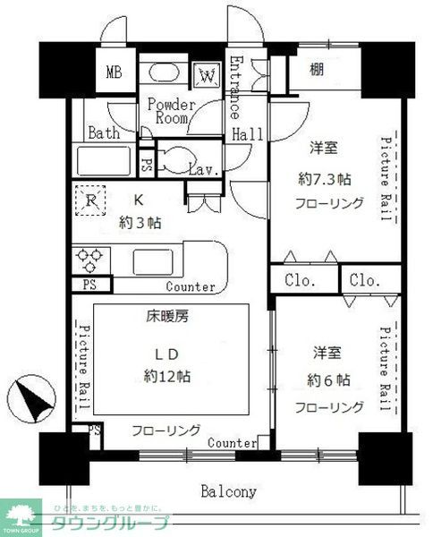 サンクレール荒川ブランガーデンの間取り写真