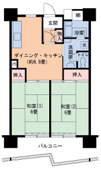 UR武庫川 7号棟の間取り写真