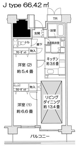 ＪＲ南武線 鹿島田駅 徒歩2分 18階建 築23年の間取り写真