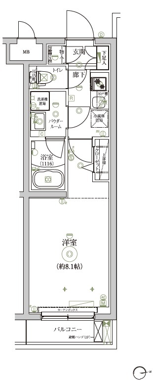 東急田園都市線 池尻大橋駅 徒歩6分 5階建 築5年の間取り写真