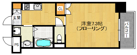 地下鉄空港線 藤崎駅 徒歩8分 8階建 築8年の間取り写真