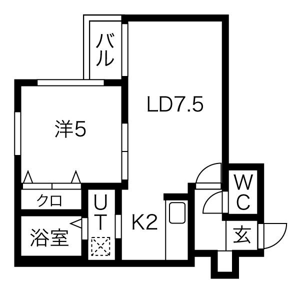 札幌市北区新琴似十一条のマンションの間取り