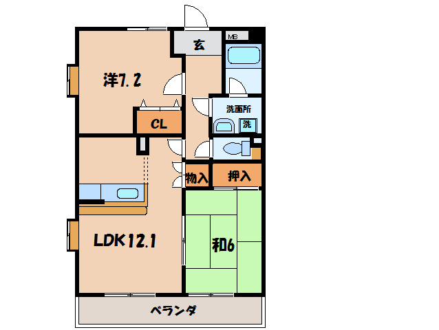 西尾市楠村町のマンションの間取り