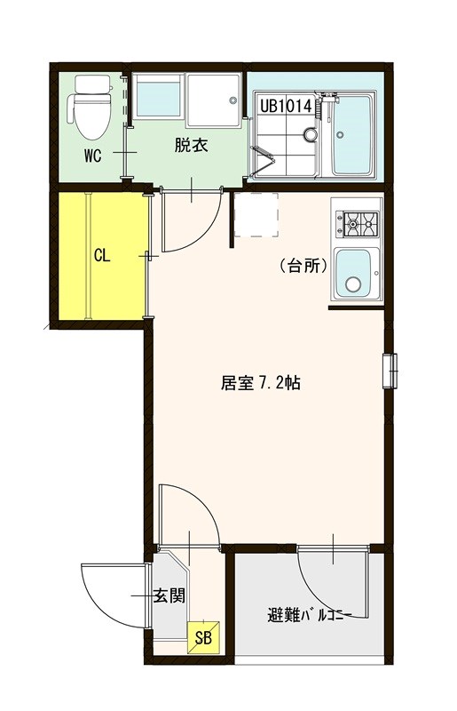 大阪市東成区中本のアパートの間取り