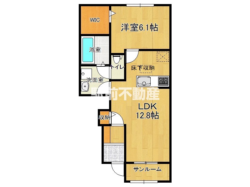 筑後市大字野町のアパートの間取り