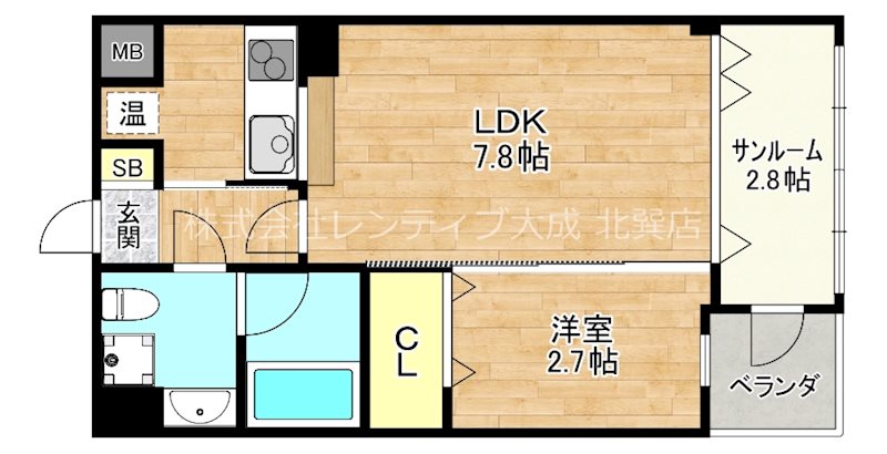 大阪市生野区巽西のマンションの間取り