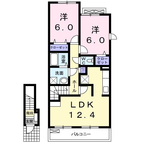 栗原市築館のアパートの間取り