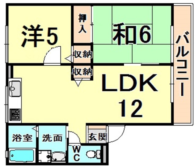 伊丹市北伊丹のアパートの間取り