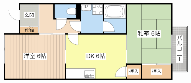 【長浜市大戌亥町のアパートの間取り】