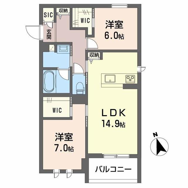 シャーメゾンＬａＬａの間取り